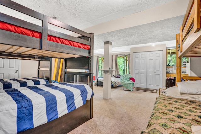 508 Hemlock Shores Dr, Goodview, VA 24095 - bedroom featuring a textured ceiling and carpet floors
