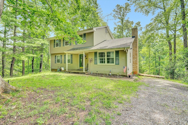 508 Hemlock Shores Dr, Goodview, VA 24095 - view of front facade featuring a chimney