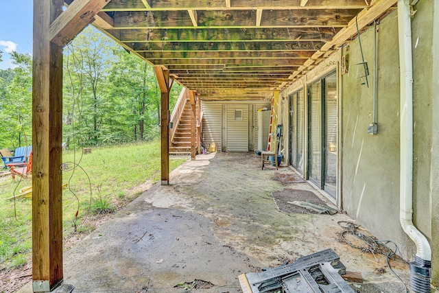 508 Hemlock Shores Dr, Goodview, VA 24095 - view of patio / terrace with stairs