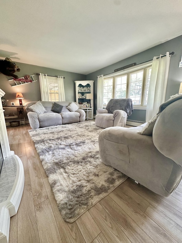 104 Wintergreen Ave, Clifton Forge, VA 24422 - living area featuring a baseboard radiator and wood-type flooring