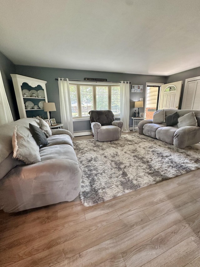 104 Wintergreen Ave, Clifton Forge, VA 24422 - living room featuring wood finished floors and baseboard heating