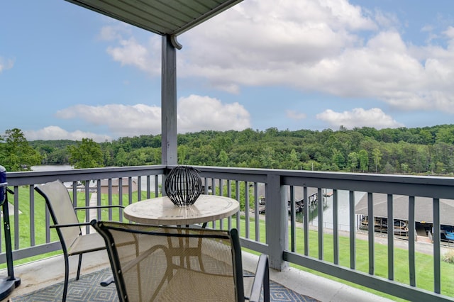 1103 Mariners Way Unit 5, Huddleston, VA 24104 - balcony featuring a wooded view