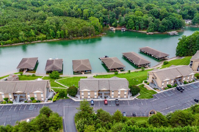 1103 Mariners Way Unit 5, Huddleston, VA 24104 - aerial view of a nearby body of water and a heavily wooded area