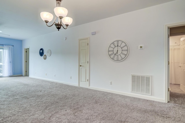 1103 Mariners Way Unit 5, Huddleston, VA 24104 - unfurnished living room with carpet, a chandelier, and baseboards