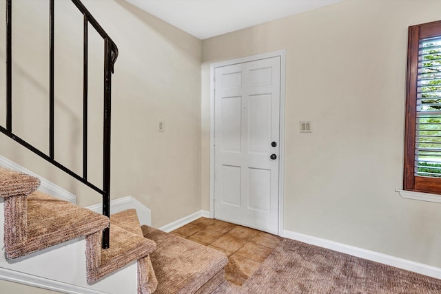 1801 Bluemont Ave SW Unit G, Roanoke, VA 24015 - tiled foyer entrance featuring baseboards and stairway