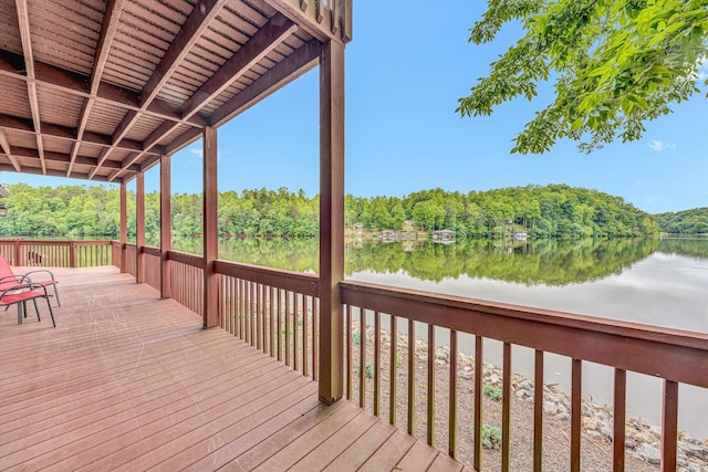 510 Crestview Rd, Wirtz, VA 24184 - wooden terrace featuring a water view