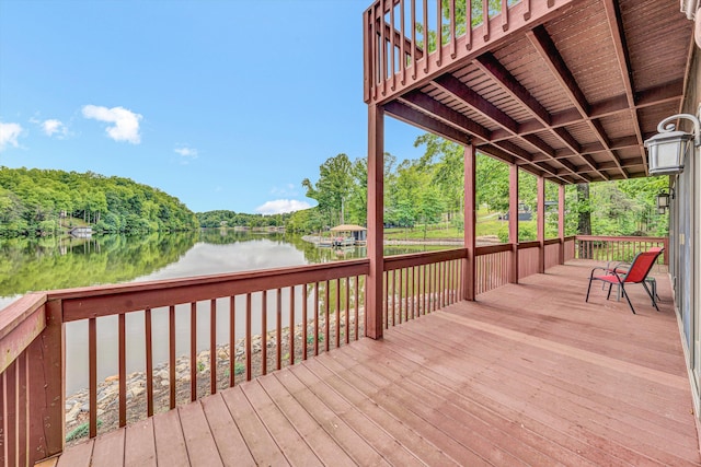 510 Crestview Rd, Wirtz, VA 24184 - deck featuring a water view and a view of trees
