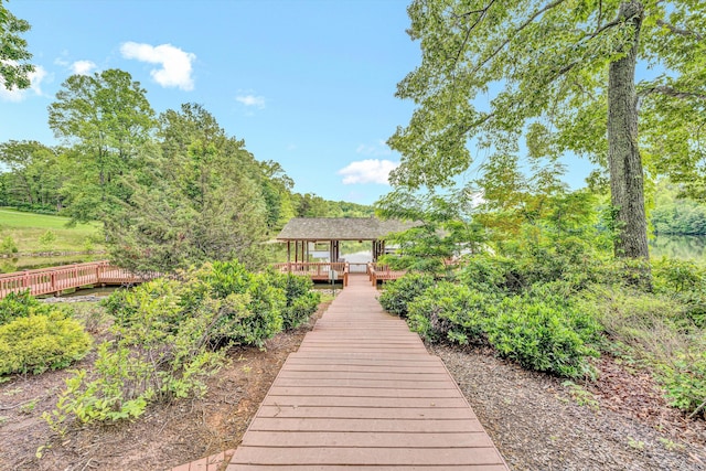 510 Crestview Rd, Wirtz, VA 24184 - dock area with a gazebo and a wooden deck