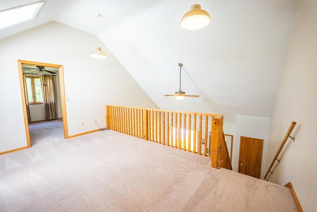 1978 Laurel Creek Rd NE, Pilot, VA 24138 - bonus room featuring a skylight, vaulted ceiling, ceiling fan, carpet floors, and baseboards