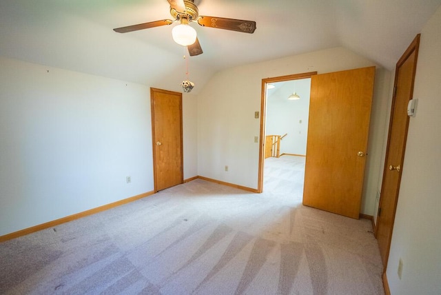 1978 Laurel Creek Rd NE, Pilot, VA 24138 - spare room featuring lofted ceiling, light carpet, ceiling fan, and baseboards