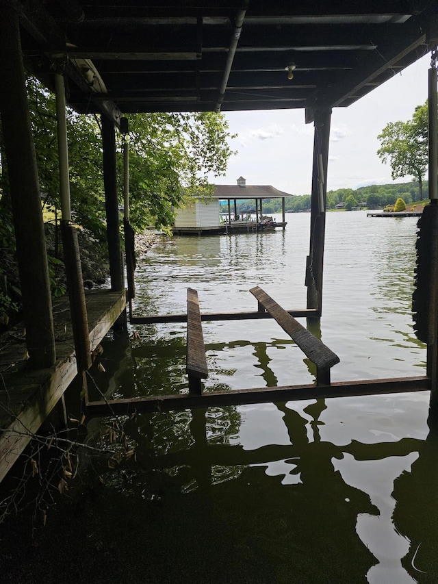 145 Carlos Rd, Union Hall, VA 24176 - dock featuring a water view and boat lift