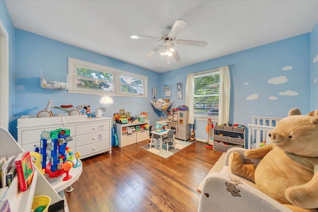 4708 Pawling St NW, Roanoke, VA 24012 - game room featuring wood finished floors and ceiling fan