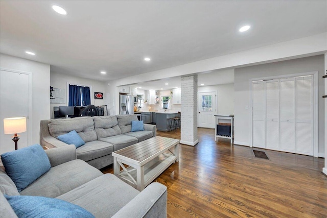 4708 Pawling St NW, Roanoke, VA 24012 - living area with recessed lighting and dark wood-style flooring