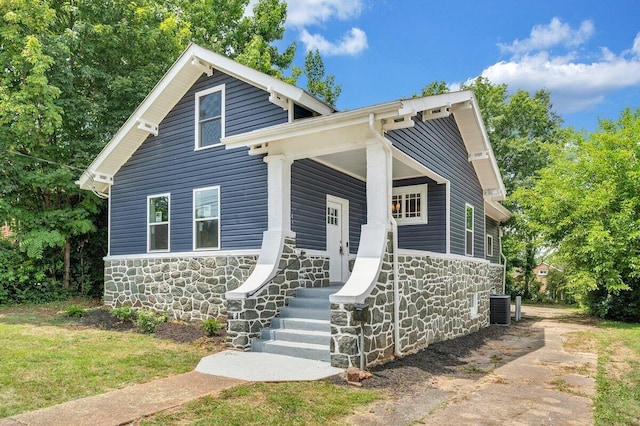 3311 Memorial Ave, Lynchburg, VA 24501 - view of front of house with stone siding and covered porch