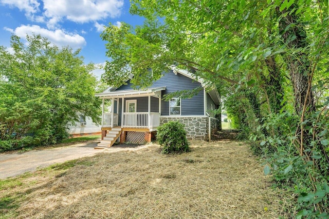 3311 Memorial Ave, Lynchburg, VA 24501 - view of front of property with stone siding and a porch