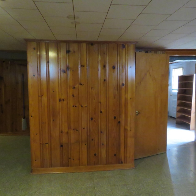 383 Main St, New Castle, VA 24127 - interior space featuring wooden walls and tile patterned floors
