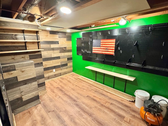4867 Hunting Hills Dr, Roanoke, VA 24018 - bar area featuring wood walls and wood finished floors