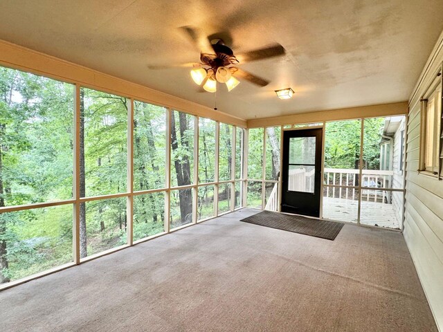 4867 Hunting Hills Dr, Roanoke, VA 24018 - unfurnished sunroom featuring a ceiling fan