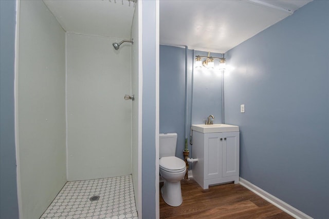 1008 Ridgecrest Dr, Roanoke, VA 24019 - bathroom featuring toilet, vanity, a shower, and wood finished floors