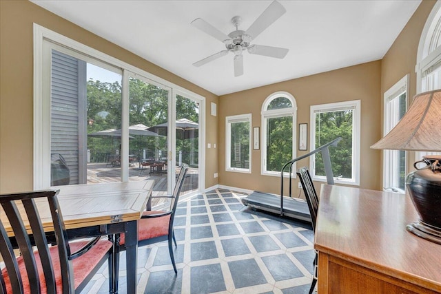 1425 Cravens Creek Ln SW, Roanoke, VA 24018 - home office featuring ceiling fan and baseboards
