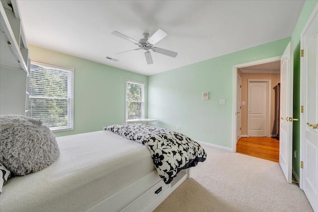 1425 Cravens Creek Ln SW, Roanoke, VA 24018 - bedroom with carpet floors, a ceiling fan, and baseboards