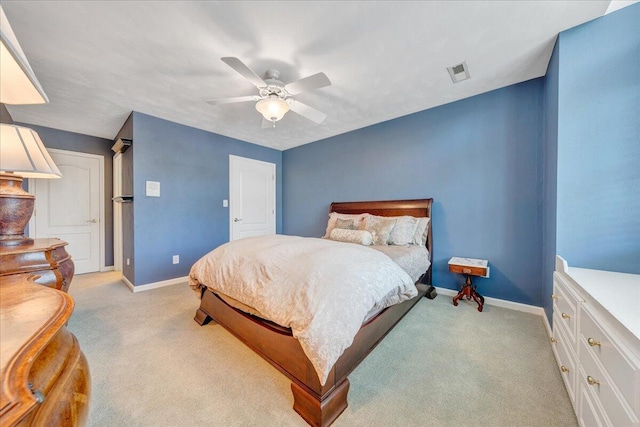 1425 Cravens Creek Ln SW, Roanoke, VA 24018 - bedroom with light carpet, baseboards, and ceiling fan