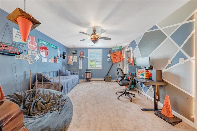 1425 Cravens Creek Ln SW, Roanoke, VA 24018 - carpeted bedroom with baseboards and a ceiling fan