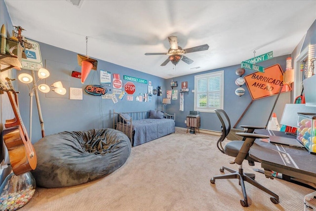 1425 Cravens Creek Ln SW, Roanoke, VA 24018 - bedroom with carpet flooring, ceiling fan, and baseboards