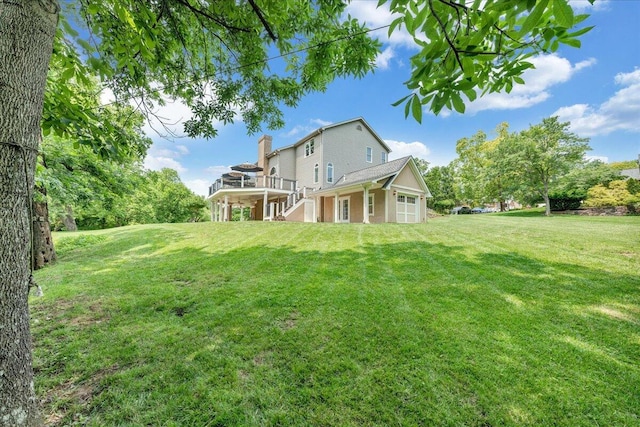 1425 Cravens Creek Ln SW, Roanoke, VA 24018 - rear view of house featuring a lawn, stairs, and a chimney