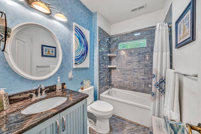 480 Winding Waters Dr, Moneta, VA 24121 - full bathroom featuring toilet, vanity, and shower / bathtub combination with curtain