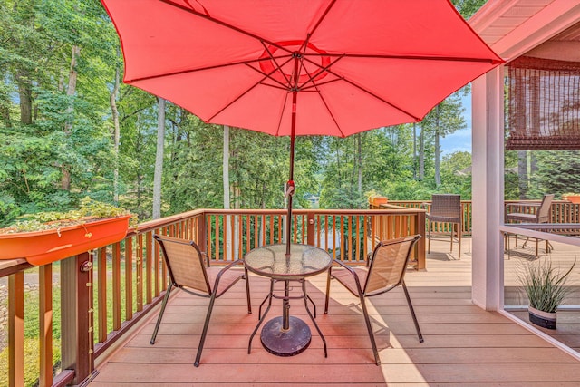 480 Winding Waters Dr, Moneta, VA 24121 - wooden deck with outdoor dining area