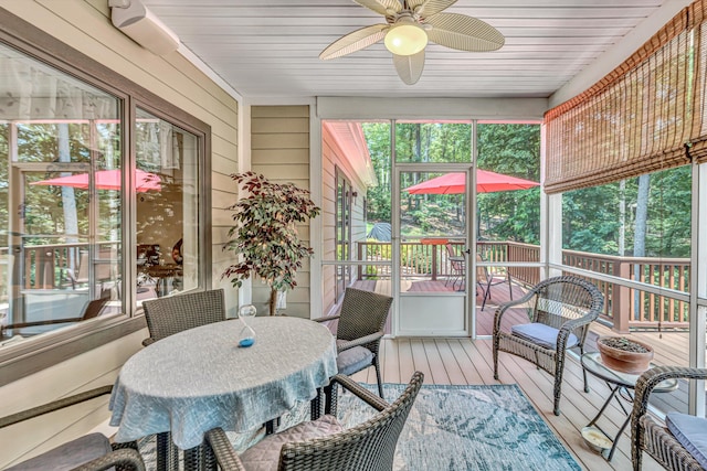 480 Winding Waters Dr, Moneta, VA 24121 - sunroom featuring ceiling fan