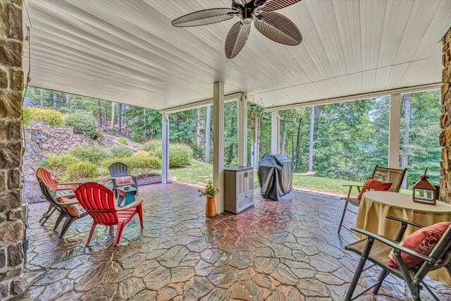 480 Winding Waters Dr, Moneta, VA 24121 - view of patio / terrace featuring a ceiling fan and grilling area