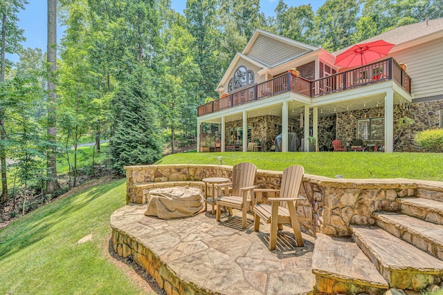 480 Winding Waters Dr, Moneta, VA 24121 - view of patio featuring a deck
