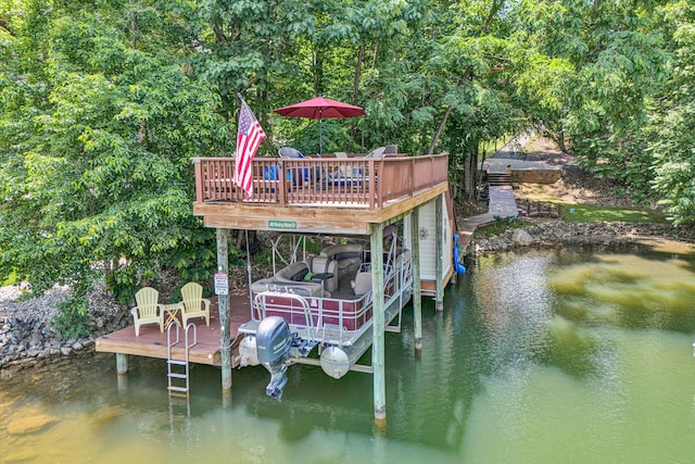 480 Winding Waters Dr, Moneta, VA 24121 - dock area with a deck with water view