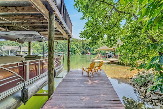 480 Winding Waters Dr, Moneta, VA 24121 - dock featuring a water view and boat lift