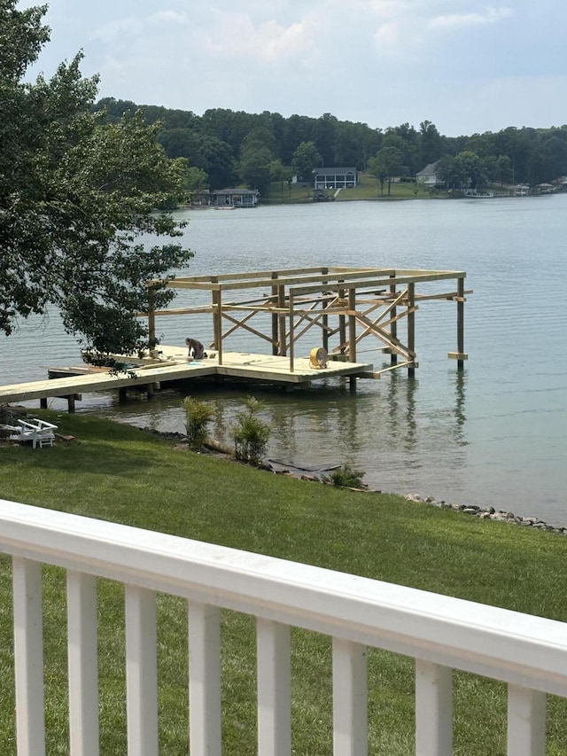 350 Tracy Dr, Moneta, VA 24121 - dock area featuring a water view and a yard