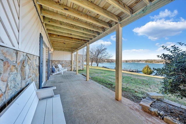 350 Tracy Dr, Moneta, VA 24121 - view of patio with a water view