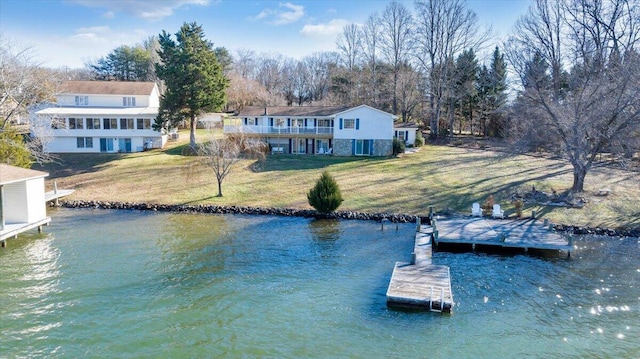 350 Tracy Dr, Moneta, VA 24121 - dock with a water view and a yard