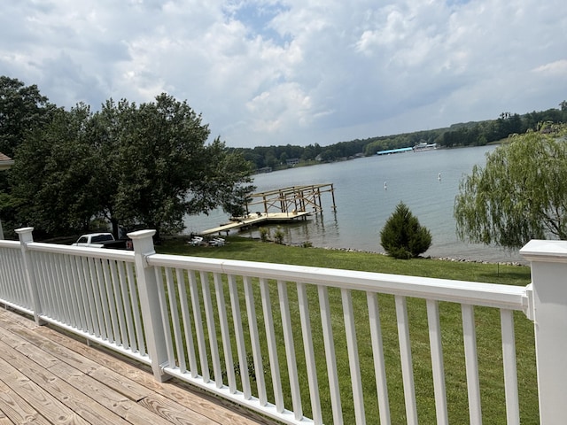 350 Tracy Dr, Moneta, VA 24121 - dock area featuring a water view and a lawn