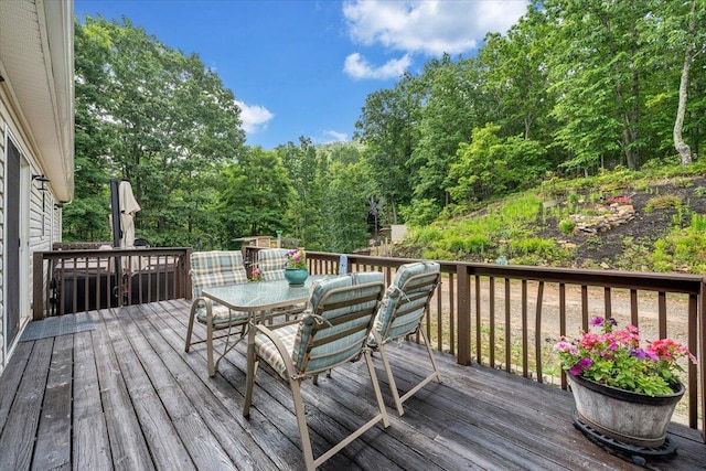 384 White Oak Ln, New Castle, VA 24127 - wooden deck with outdoor dining area