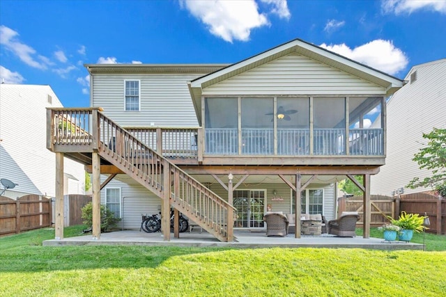 6119 Carolina Trl, Roanoke, VA 24019 - rear view of property with a patio area, a sunroom, stairway, and a deck