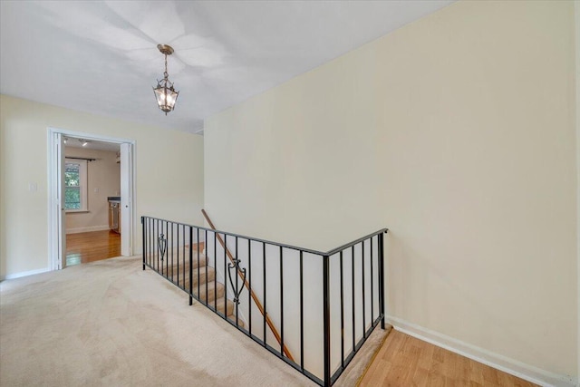 1207 Laymantown Rd, Troutville, VA 24175 - hallway with an upstairs landing and baseboards