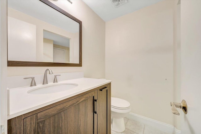 1207 Laymantown Rd, Troutville, VA 24175 - bathroom with toilet, vanity, tile patterned flooring, and baseboards