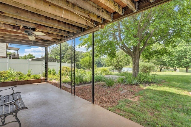 1207 Laymantown Rd, Troutville, VA 24175 - view of patio featuring ceiling fan