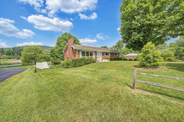 1207 Laymantown Rd, Troutville, VA 24175 - view of front of property with a chimney and brick siding
