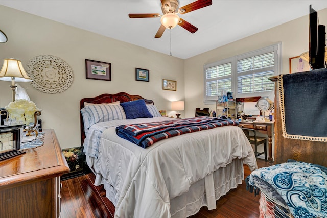 2139 Bailey Ave, Salem, VA 24153 - bedroom featuring dark wood-type flooring and ceiling fan