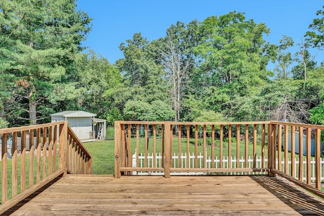 2139 Bailey Ave, Salem, VA 24153 - deck with a lawn and an outbuilding