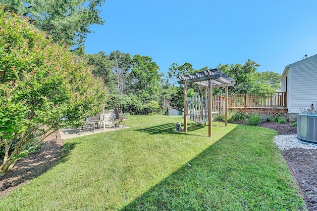 2139 Bailey Ave, Salem, VA 24153 - view of yard with a pergola, a patio, and central air condition unit
