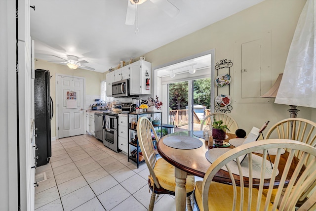 2139 Bailey Ave, Salem, VA 24153 - dining room with a ceiling fan and light tile patterned flooring